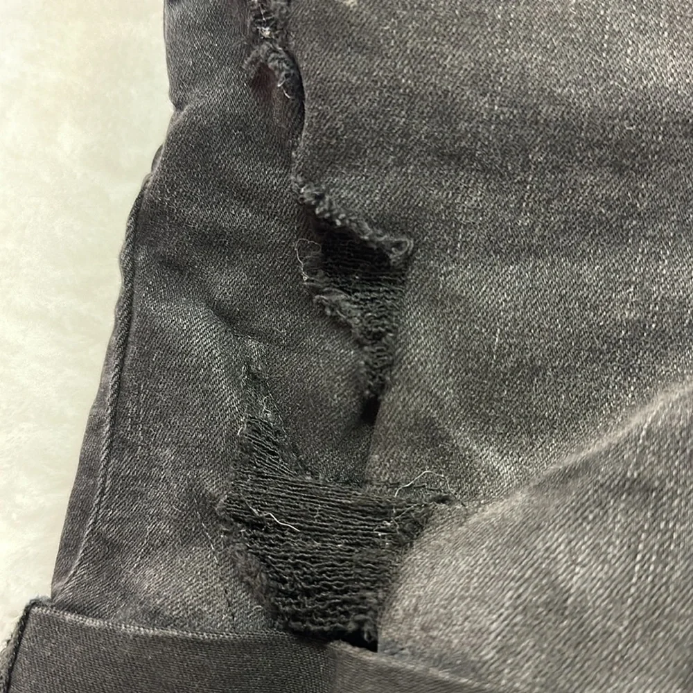 Justice Girls Black Destroyed Five Pocket Jean Shorts Size 7